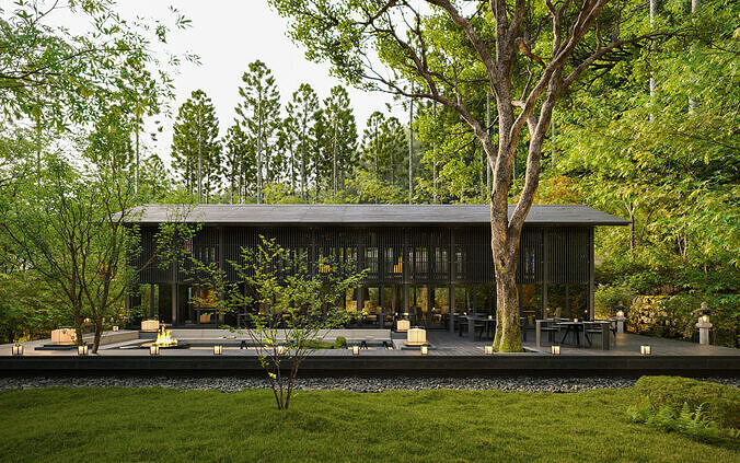 Aman Kyoto Inspired Luxury Interior Scene 3D model