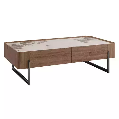 Angel Cerda Rectangular coffee table in porcelain marble