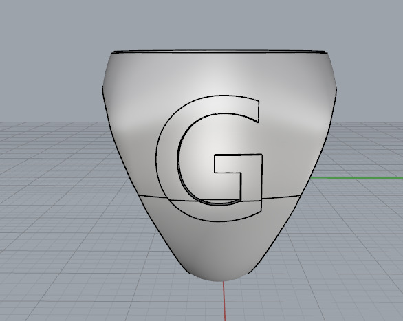 Mens Ring with the letters G X N012977 3D print model_3