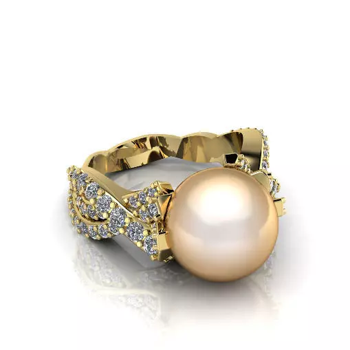 Pearl ring N012972 3D print model_0
