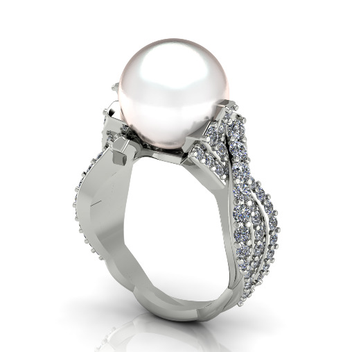 Pearl ring N012972 3D print model_1