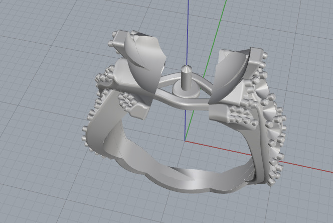 Pearl ring N012972 3D print model_2