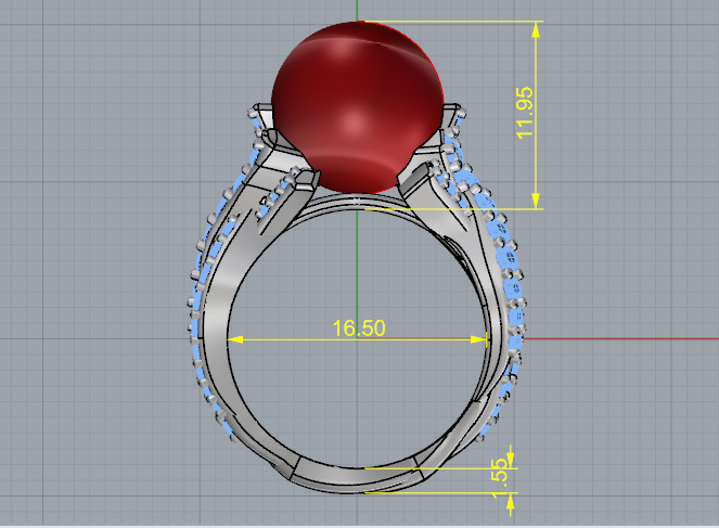 Pearl ring N012972 3D print model_6