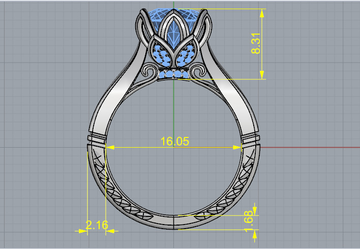 Soliter ring N012968 3D print model_6