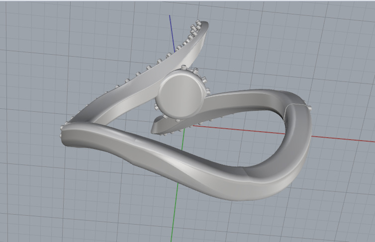 Pearl ring N012964 3D print model_4