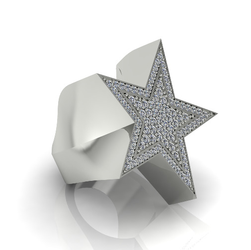 Star ring N012959 3D print model_1