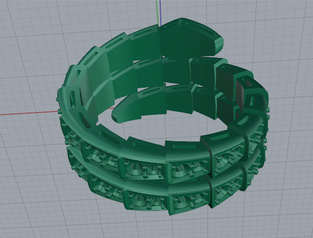 Snake ring N012947 3D print model_5