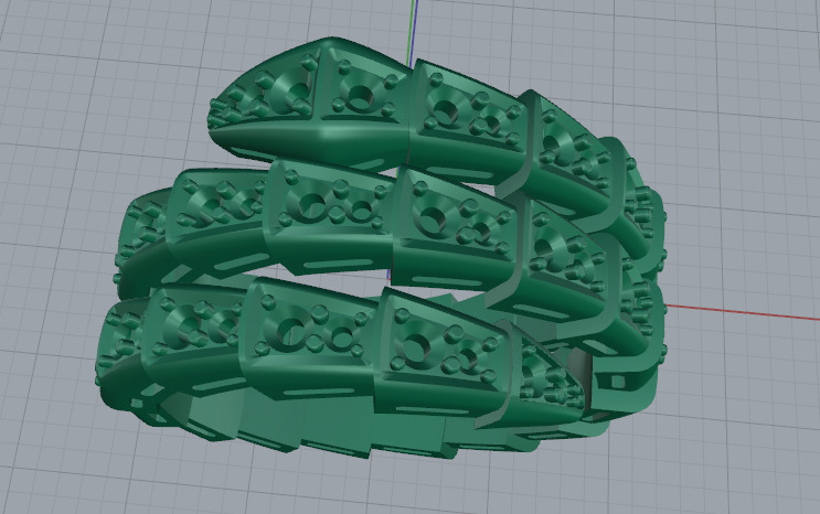 Snake ring N012947 3D print model_2