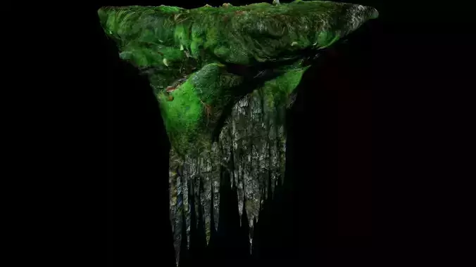 Flying Island Read Art  Low-poly 3D model