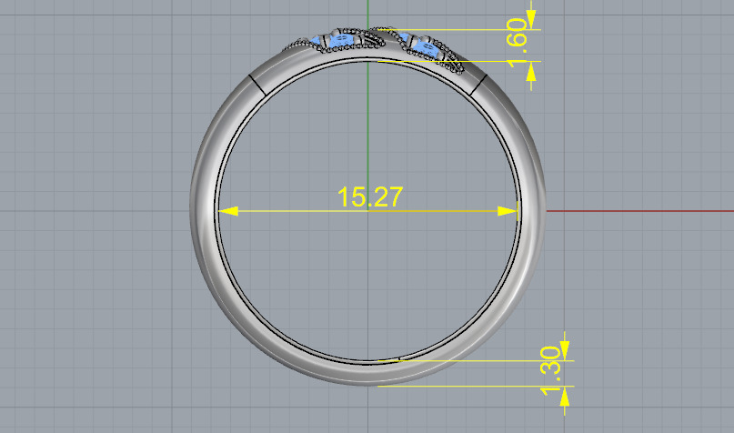 Wedding ring N013040 3D print model_6