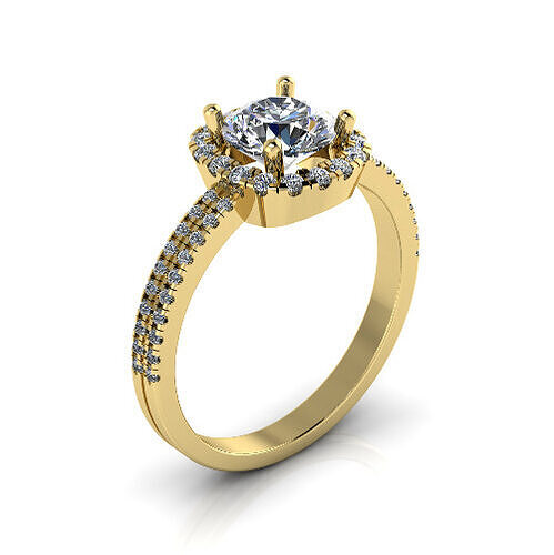 Halo Engagement Rings N013030 3D print model