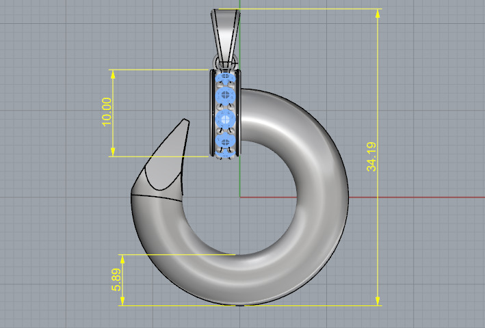 Pendant nail N013024 3D print model_6