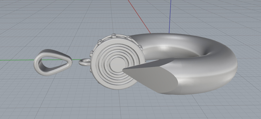 Pendant nail N013024 3D print model_4