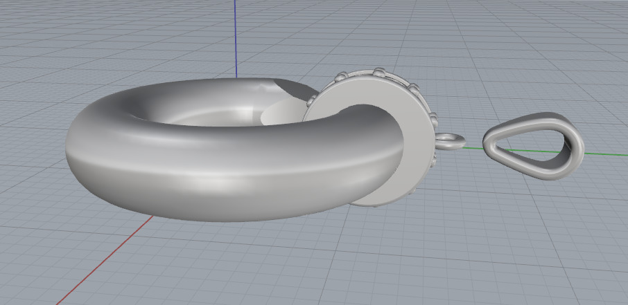 Pendant nail N013024 3D print model_3