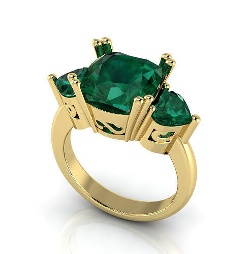 Ring With heart stones N013022 3D print model
