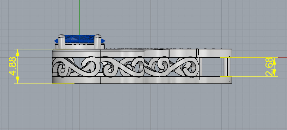 Pendant with a heart N013020 3D print model_7