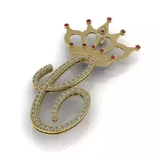 Pendant letter C with a crown N013015