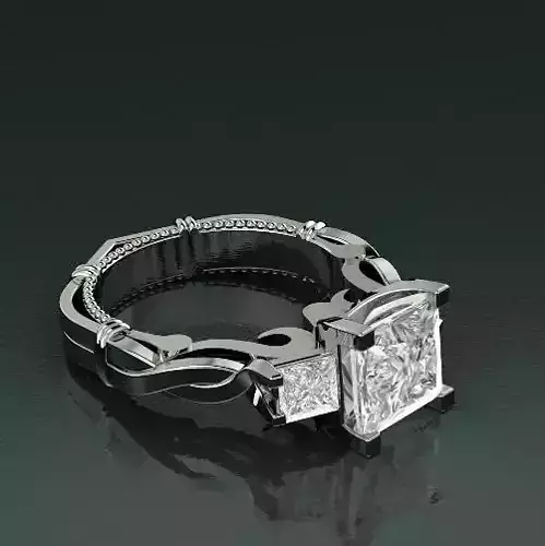 Ring with patterns N013002