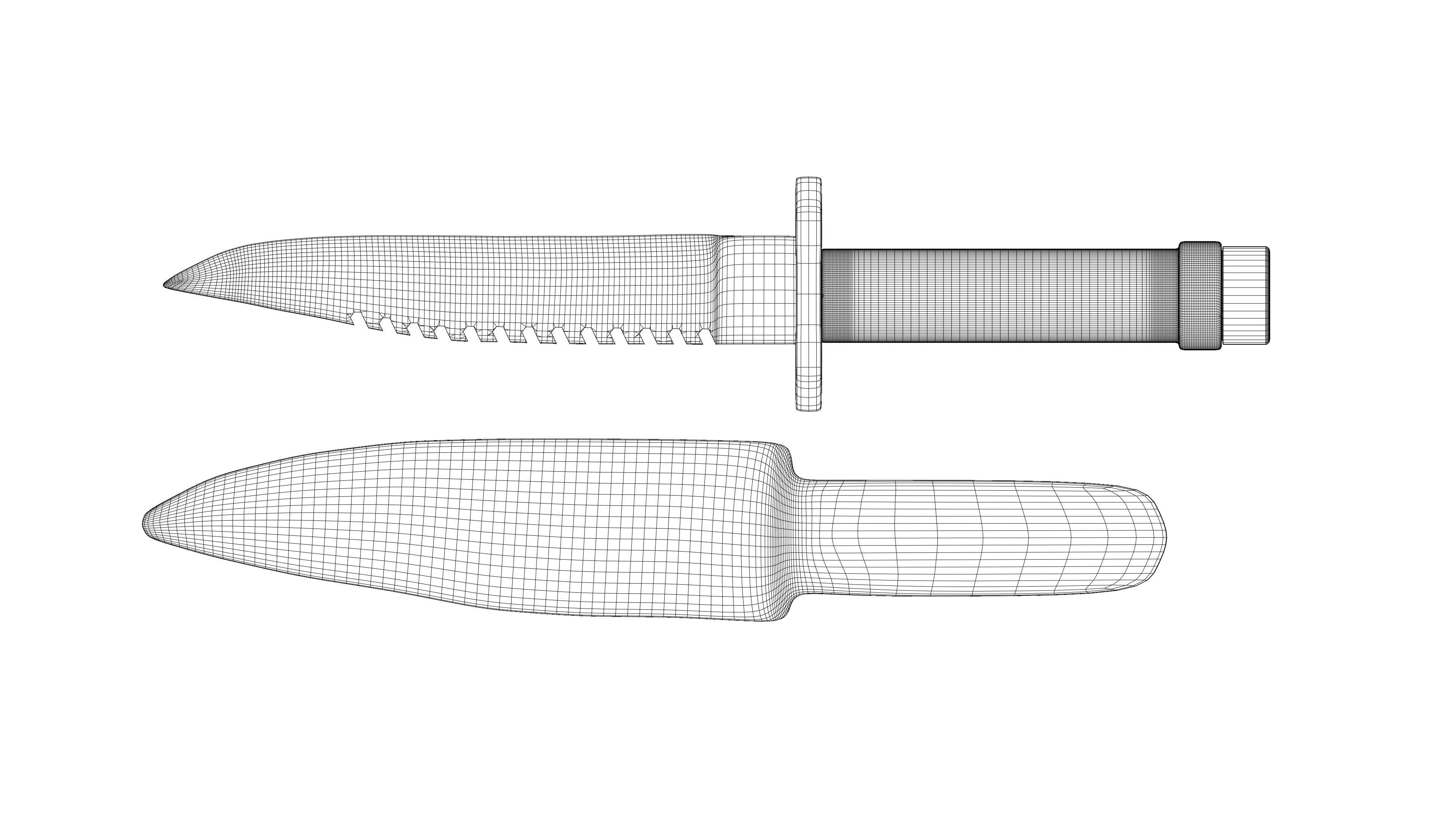 Rambo First Blood Dagger 3D model_10