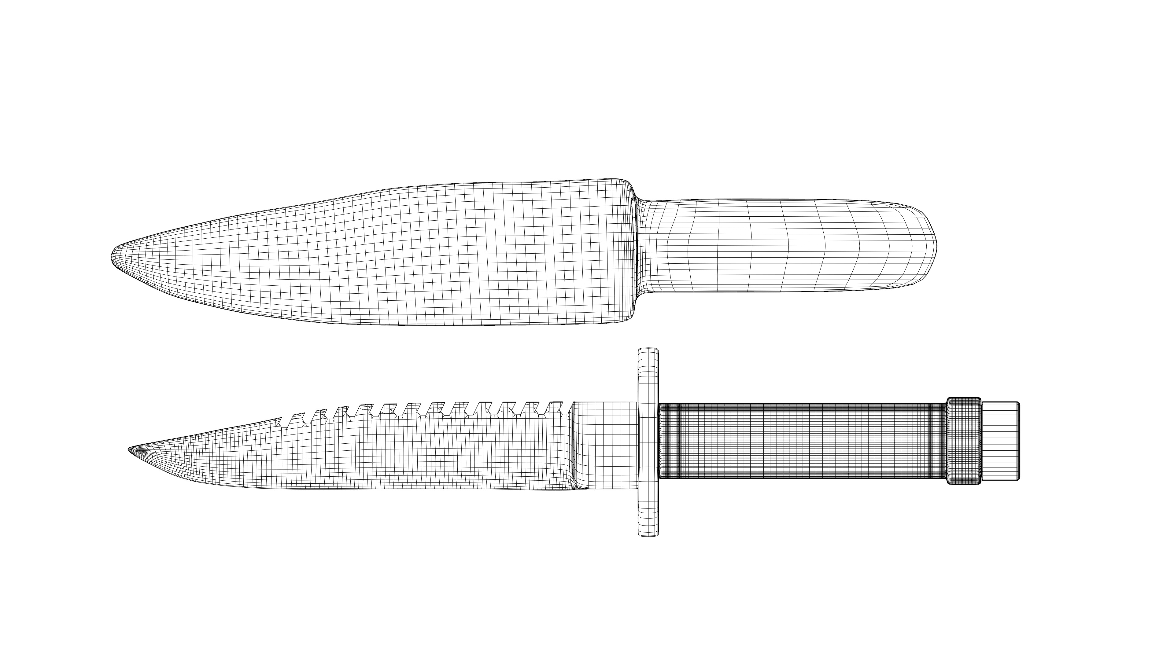 Rambo First Blood Dagger 3D model_9