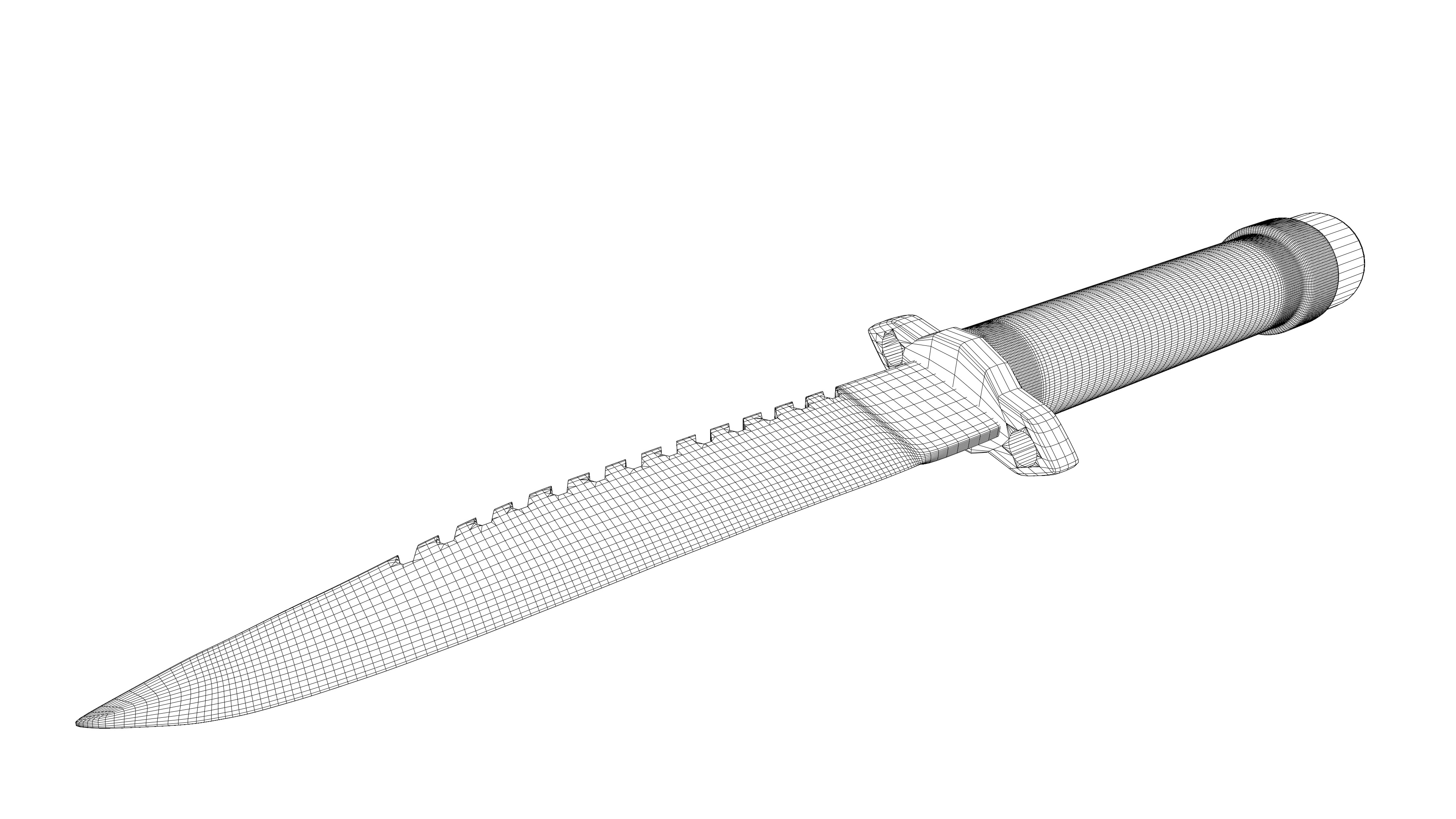 Rambo First Blood Dagger 3D model_17