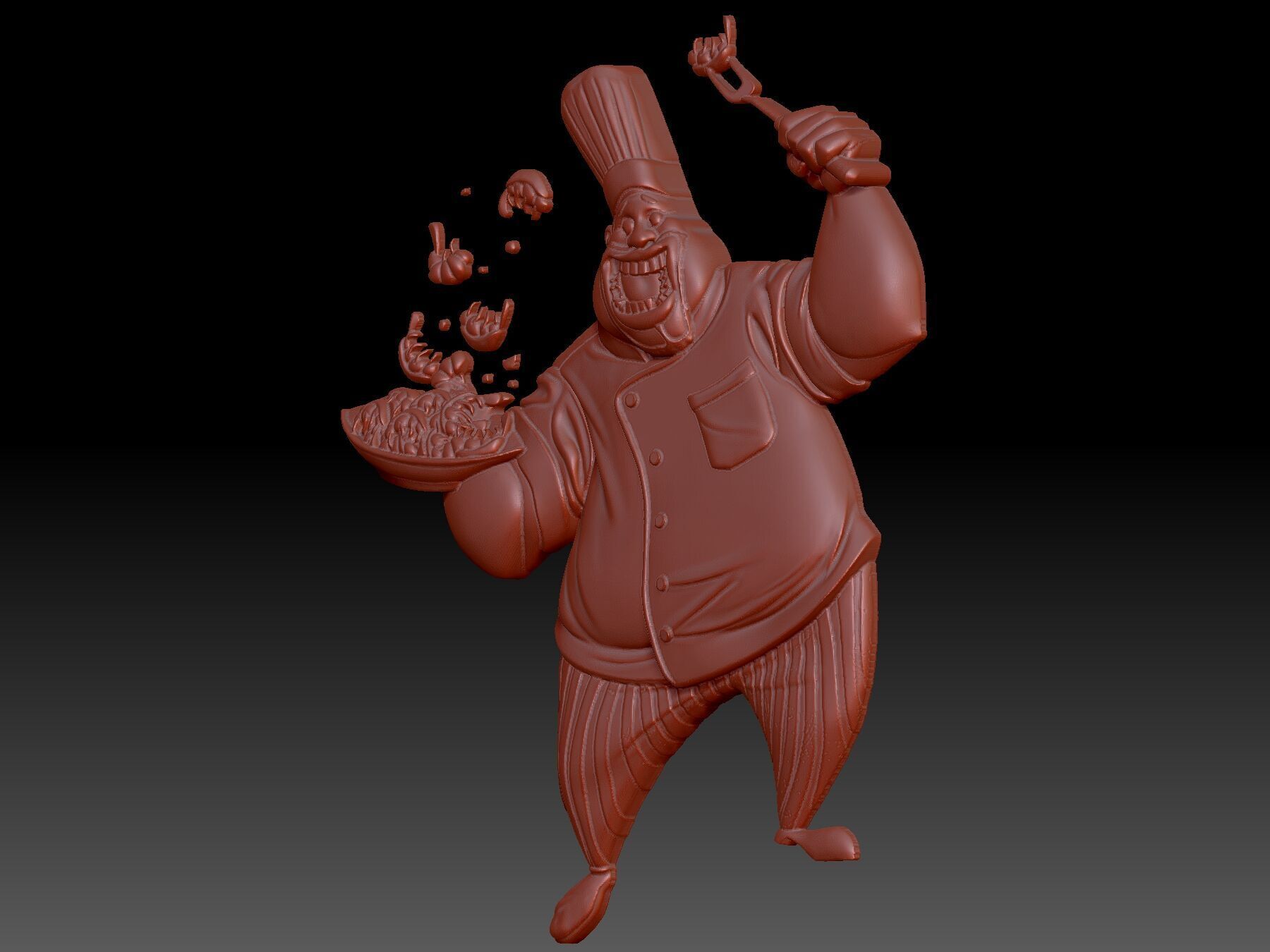 Chef cheerful 3D print model_4
