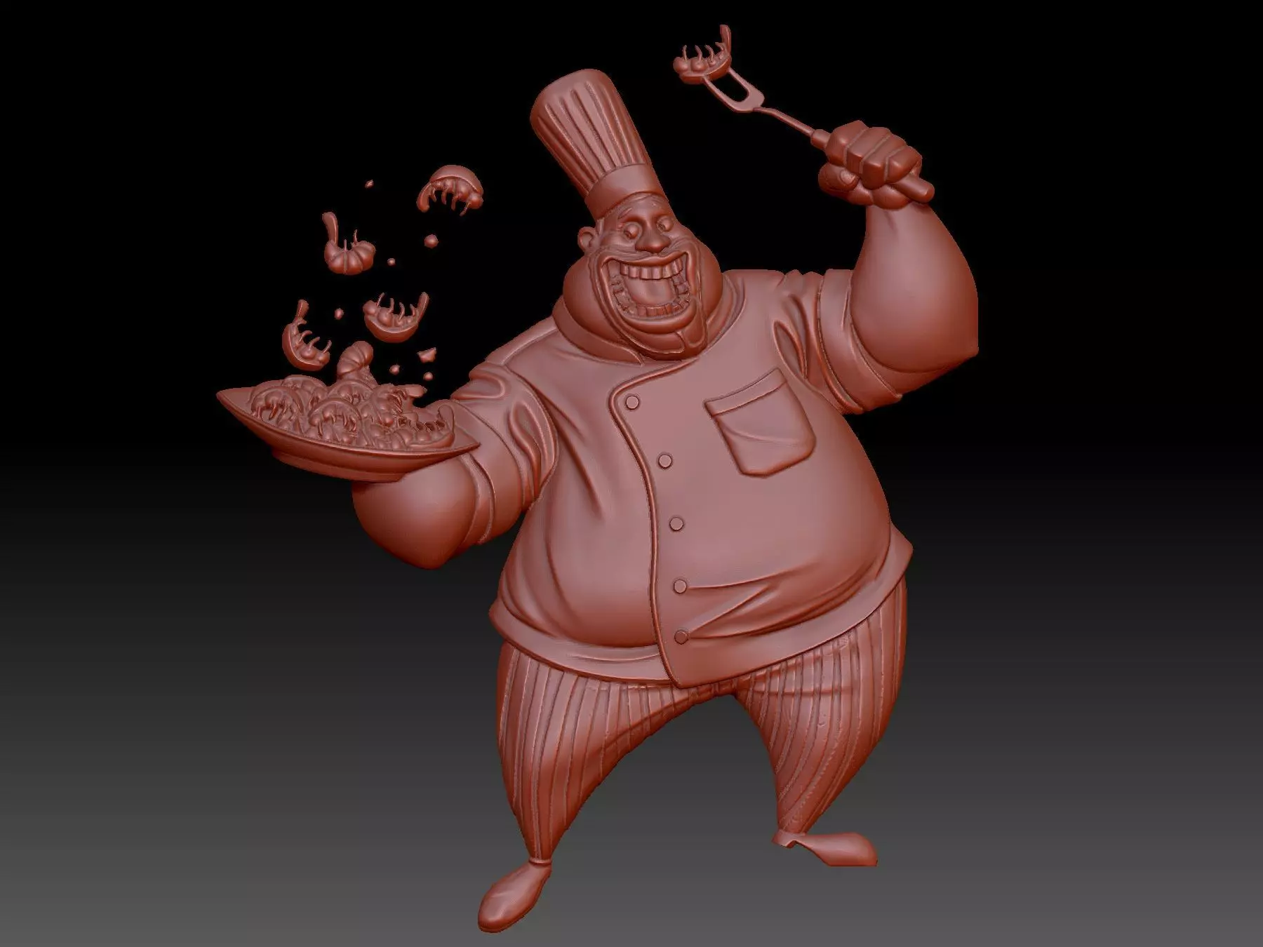Chef cheerful 3D print model_0