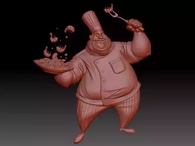 Chef cheerful 3D print model