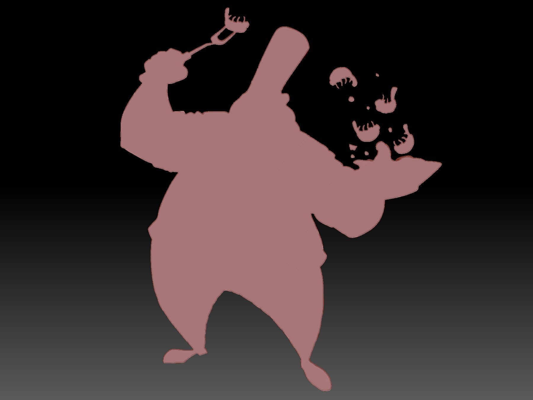 Chef cheerful 3D print model_2