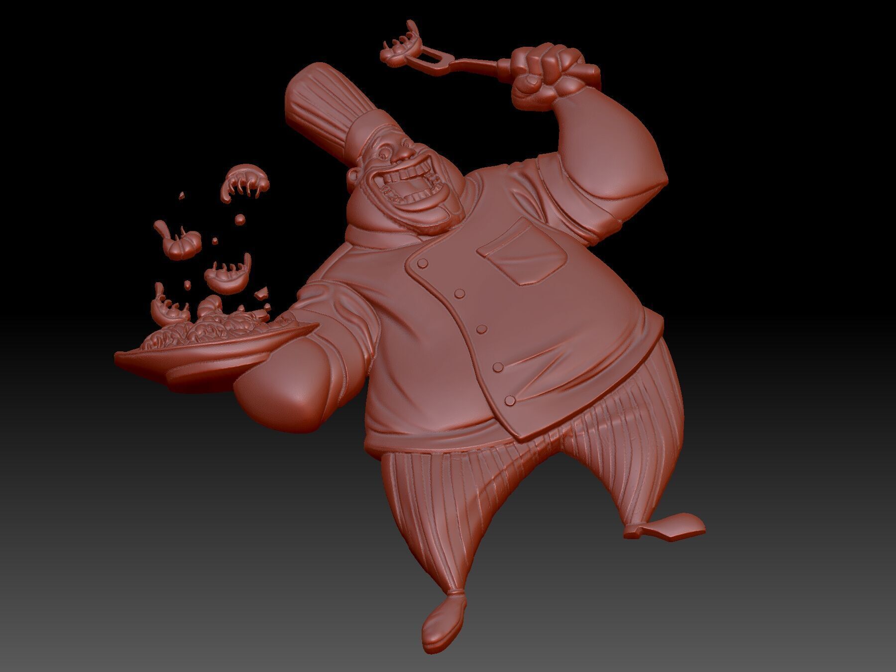 Chef cheerful 3D print model_3