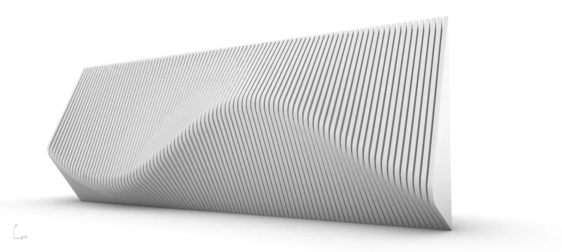 Parametric Paneled Wall Facade Design Grasshopper Rhino Files 3D model_0