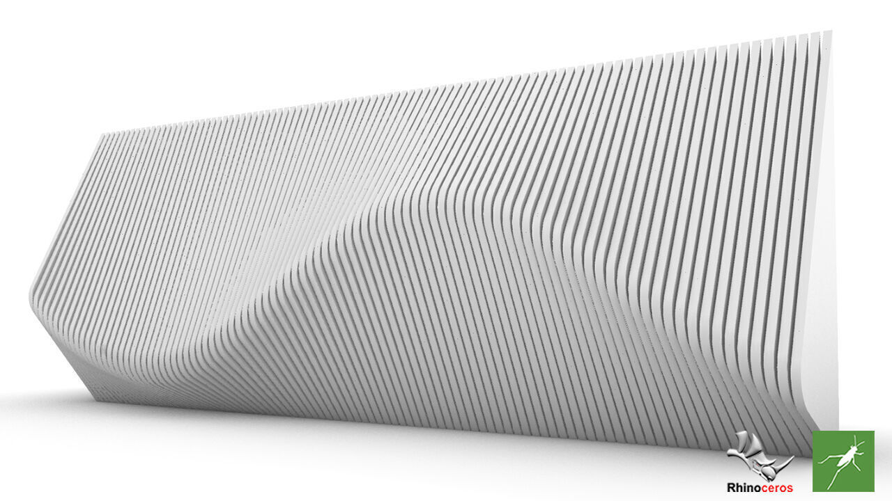 Parametric Paneled Wall Facade Design Grasshopper Rhino Files 3D model_2