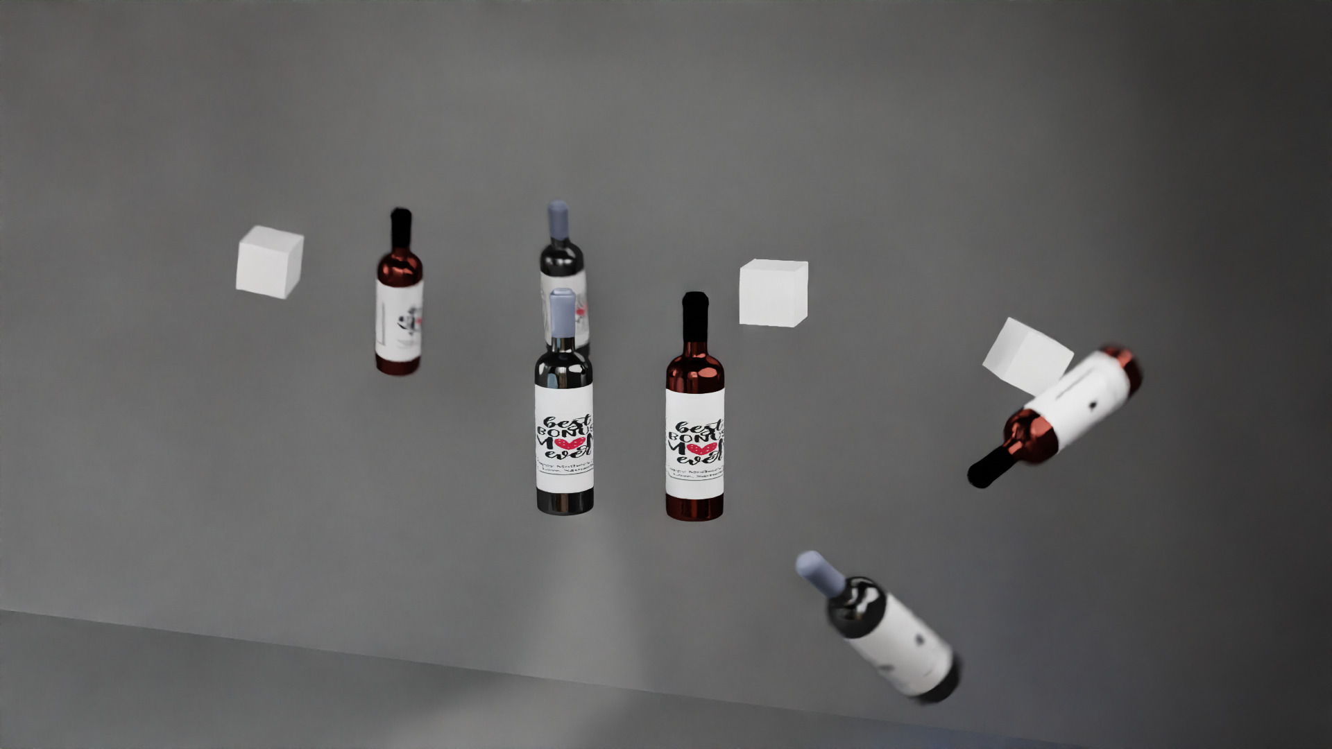 Red wine bottle  Free 3D model_9