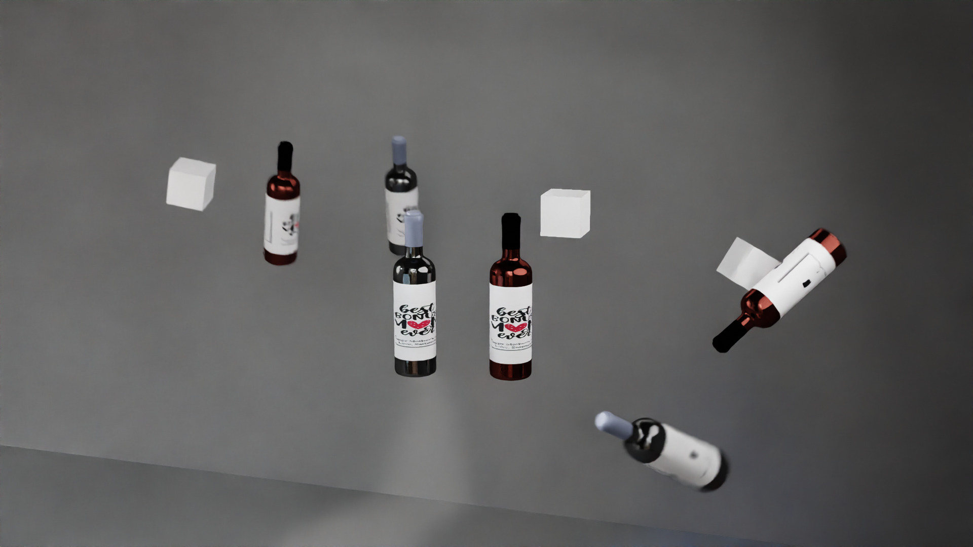 Red wine bottle  Free 3D model_11
