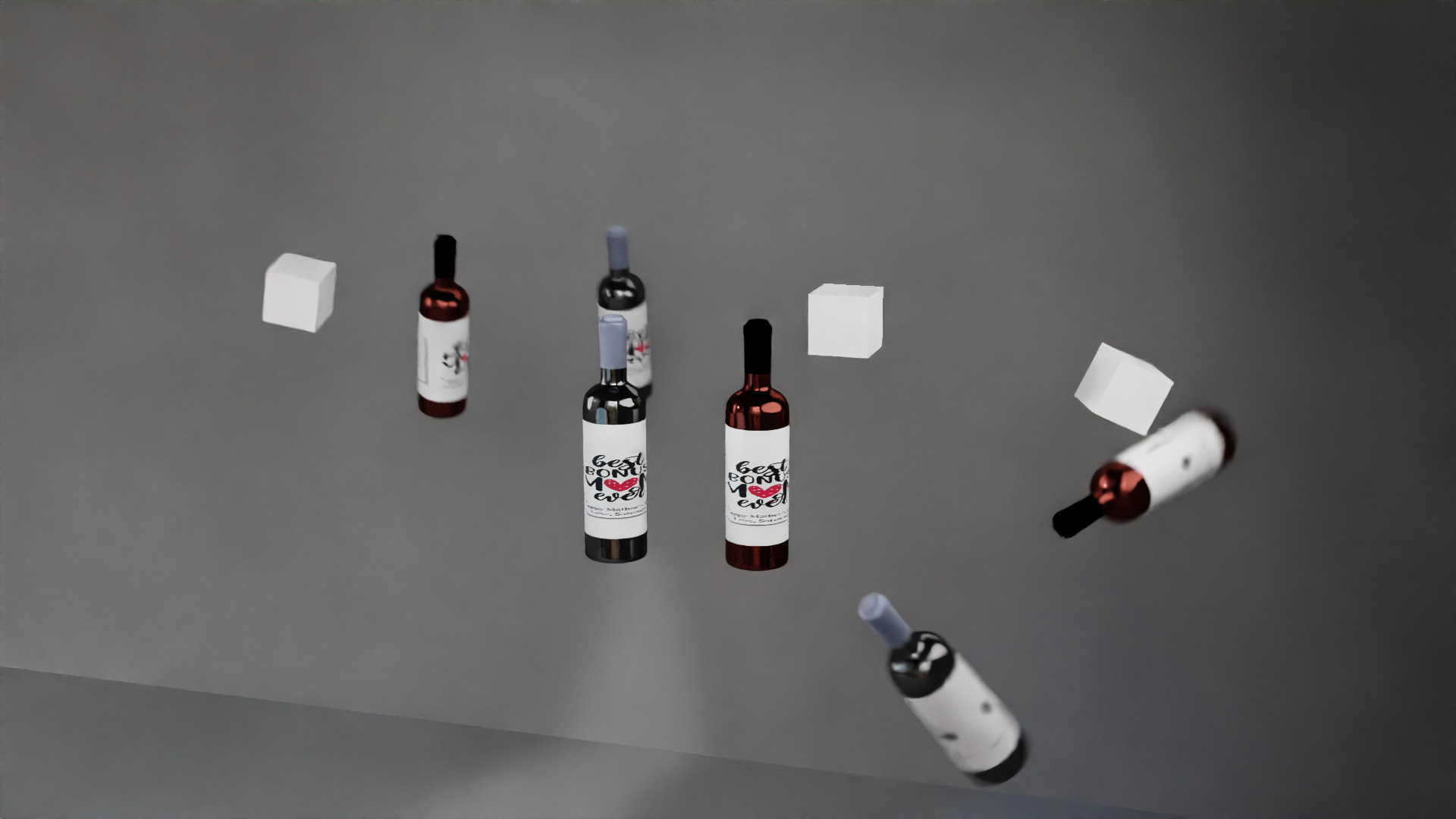 Red wine bottle  Free 3D model_8