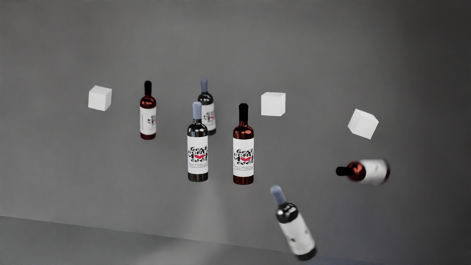 Red wine bottle  Free 3D model_6