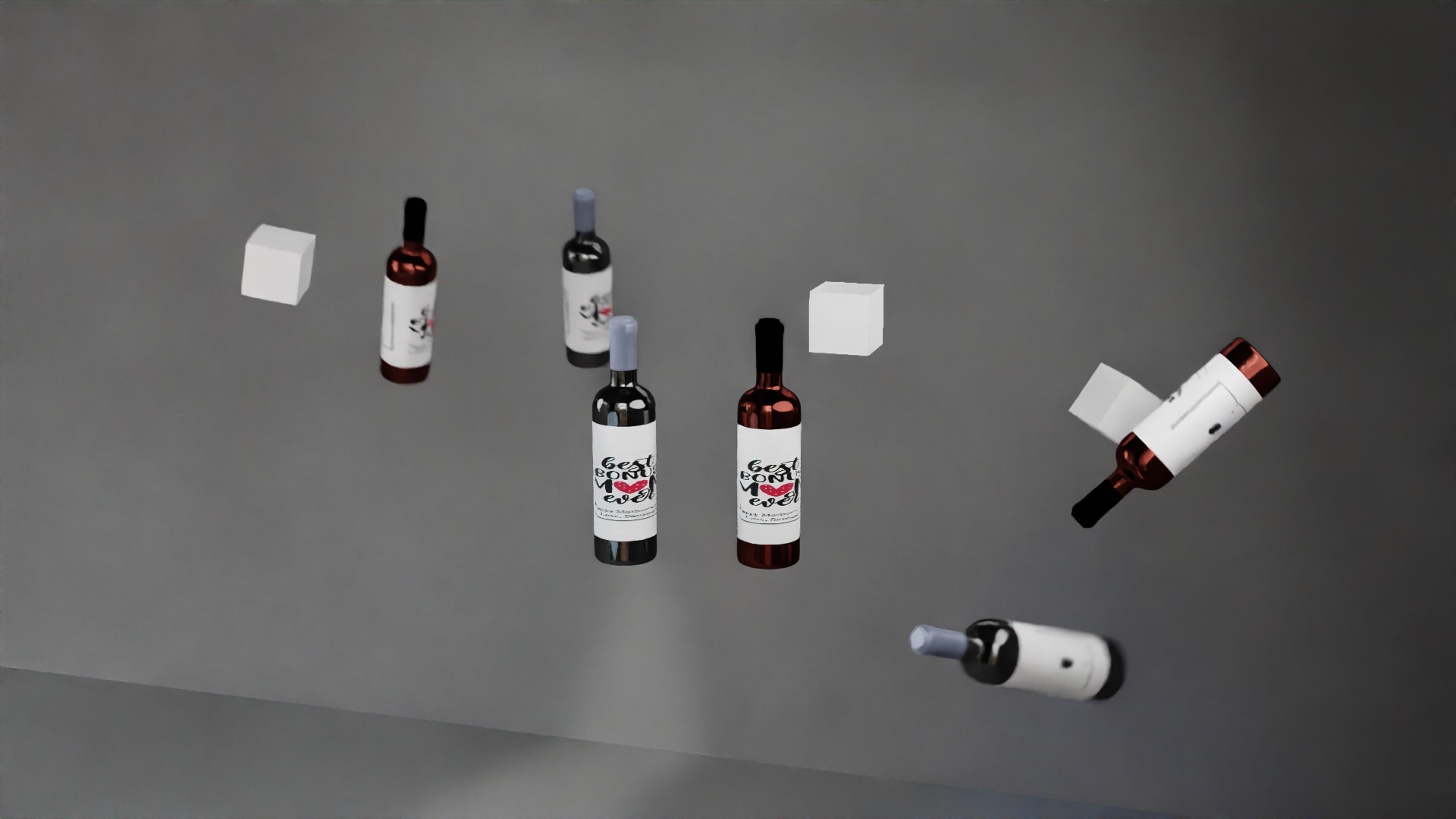 Red wine bottle  Free 3D model_13