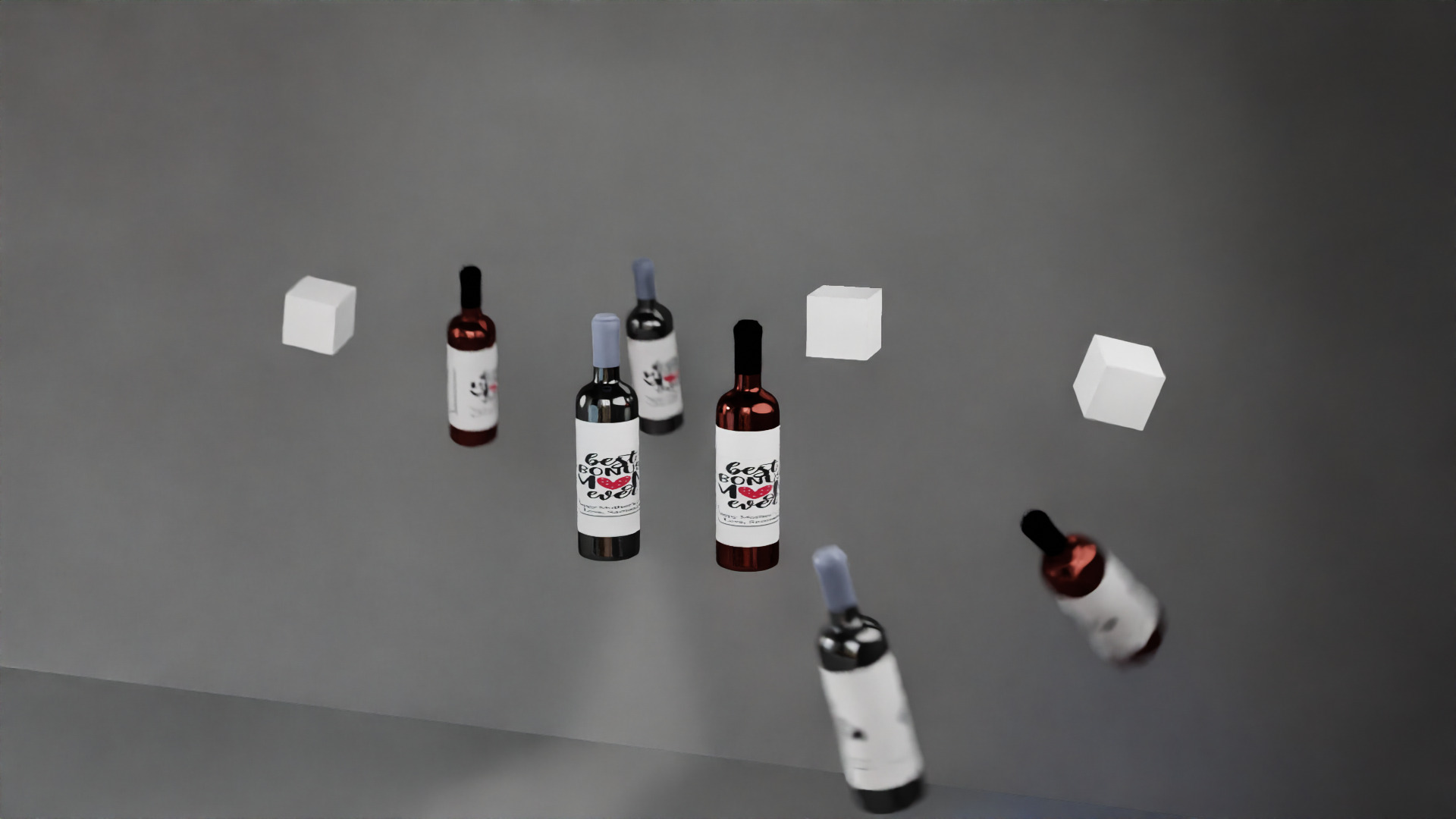 Red wine bottle  Free 3D model_4