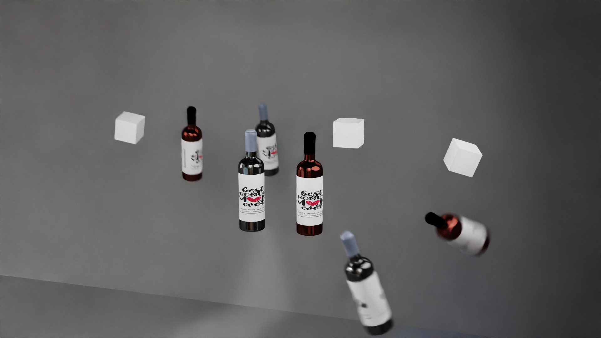 Red wine bottle  Free 3D model_5