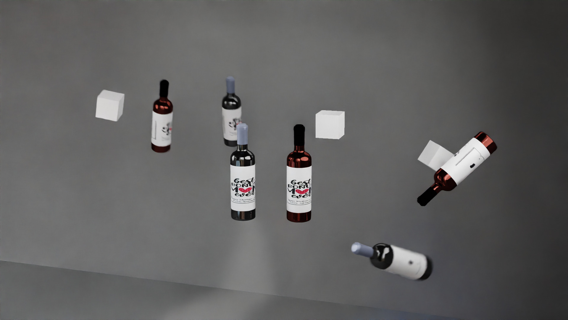 Red wine bottle  Free 3D model_12