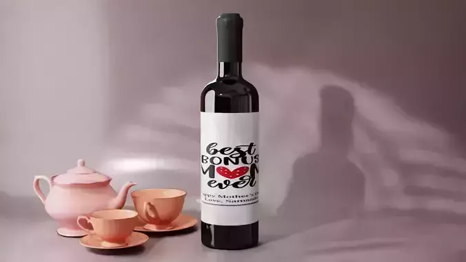 Red wine bottle  Free 3D model