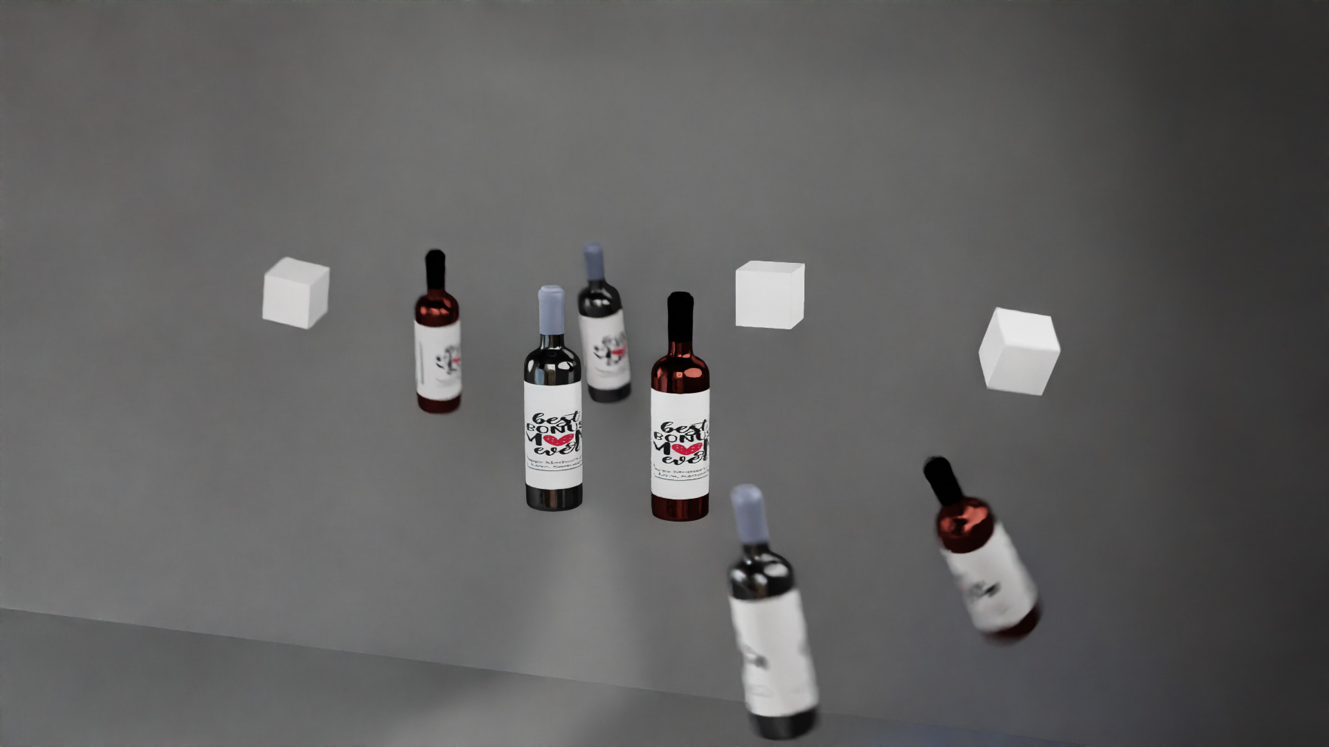 Red wine bottle  Free 3D model_1