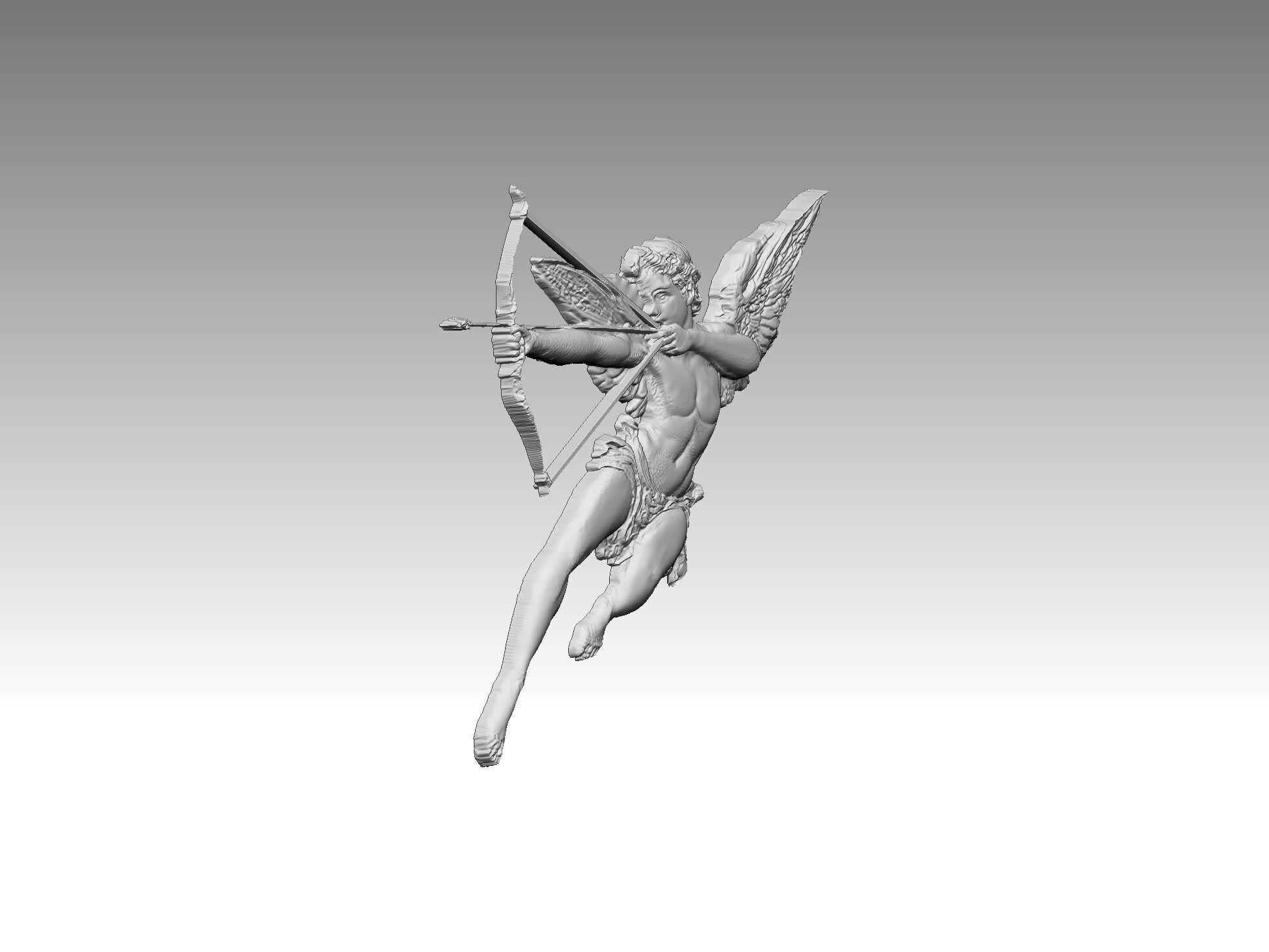 angel man relief 3D print model_3