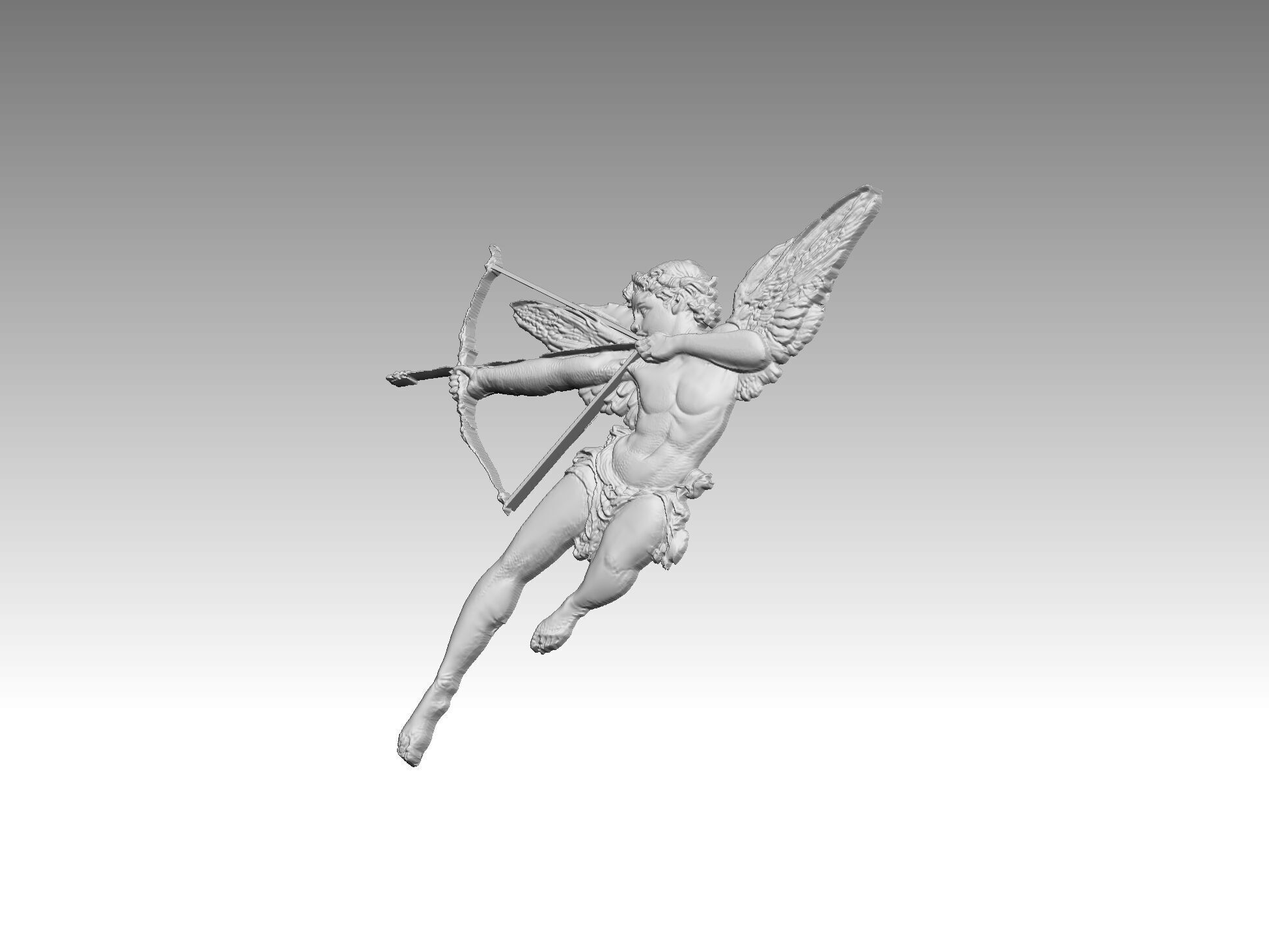 angel man relief 3D print model_4