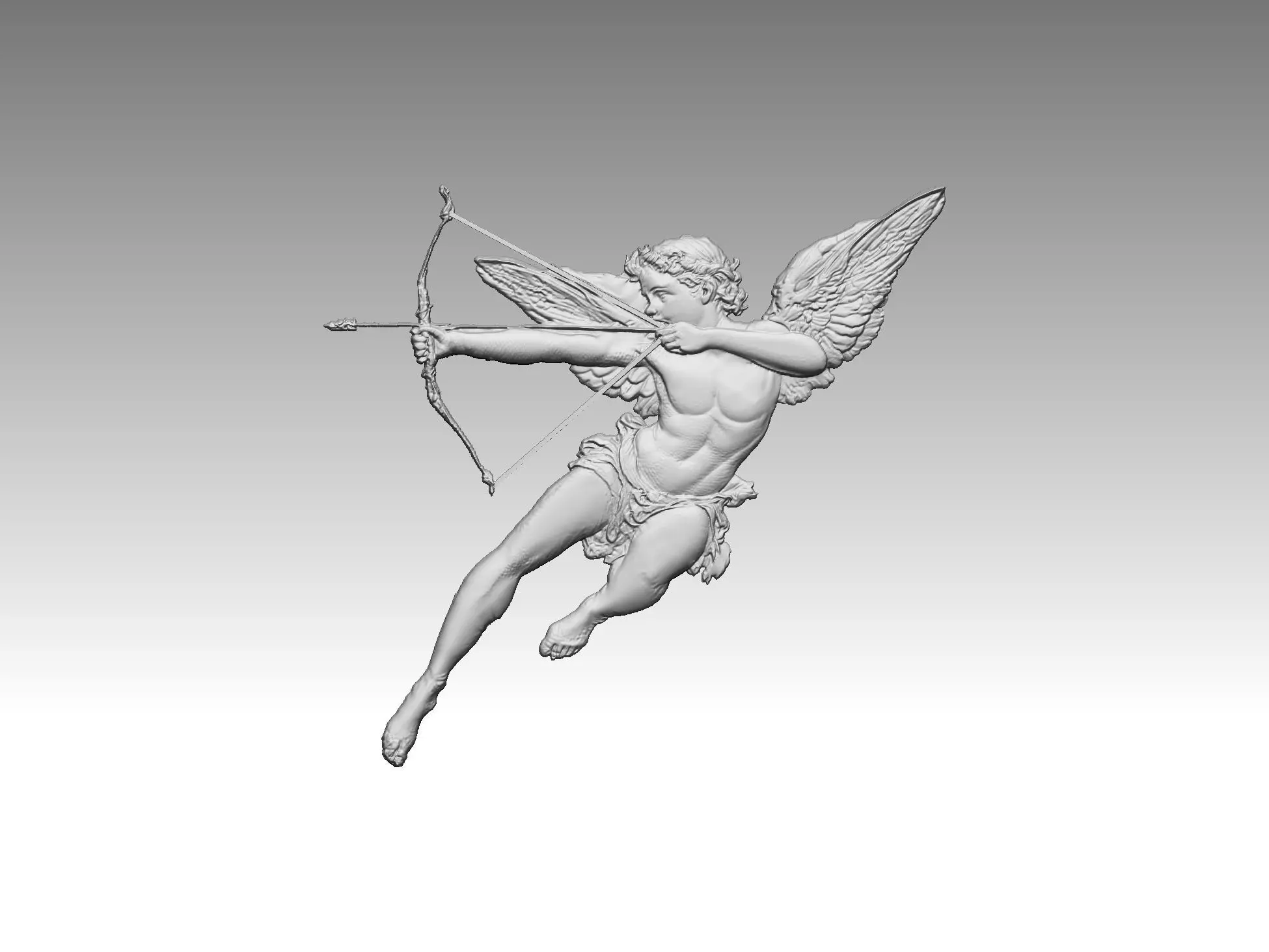 angel man relief 3D print model_0