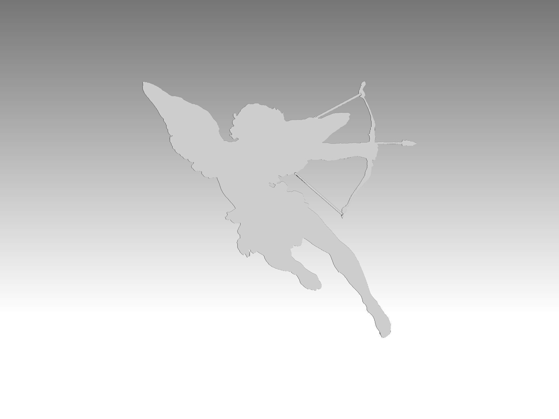 angel man relief 3D print model_2