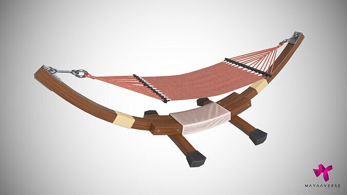 Hammock Sun Deck Low-poly 3D model