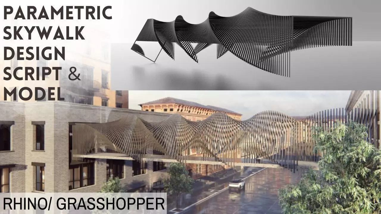 Parametric Pergolas Facade Design Grasshopper Rhino Files 3D model