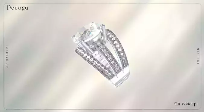 Radiant Dual-Band Diamond Solitaire Ring