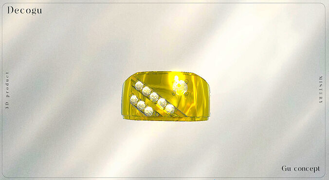 Luxury Diamond Gold Ring Low-poly 3D model
